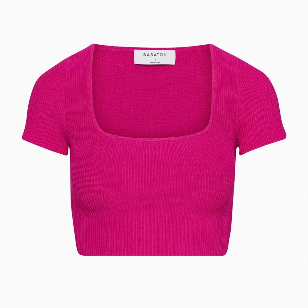 Babaton Aritzia Sculpt Knit Square neck top sz S